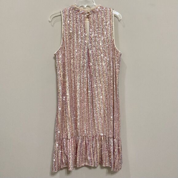 Julia Jordan Sleeveless Sequin Trapeze Dress Metallic Evening Sz 16 Multi-color - Picture 6 of 10